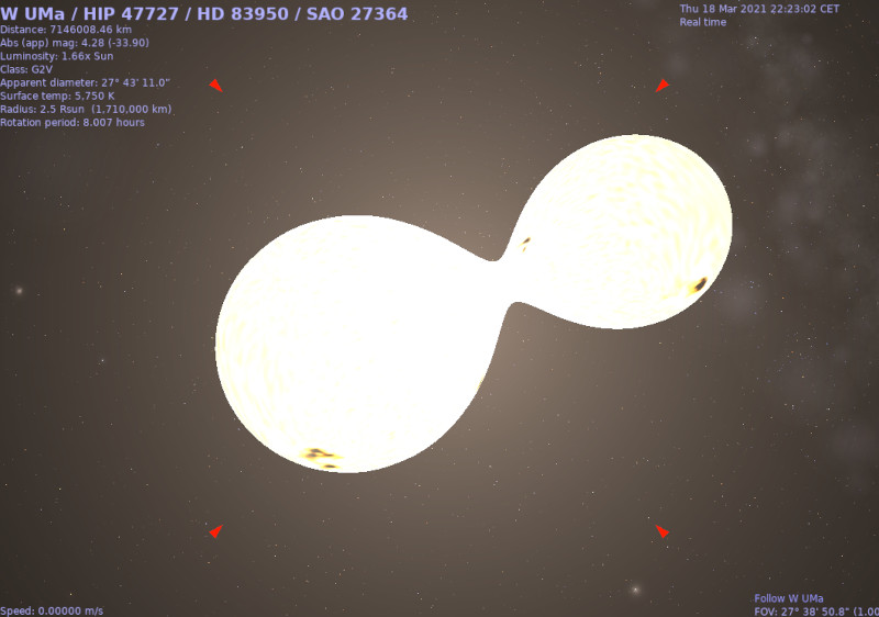 Image of the W Ursae Majoris system in Celestia