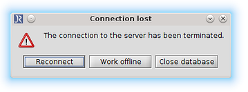 Screenshot of Connection lost dialog