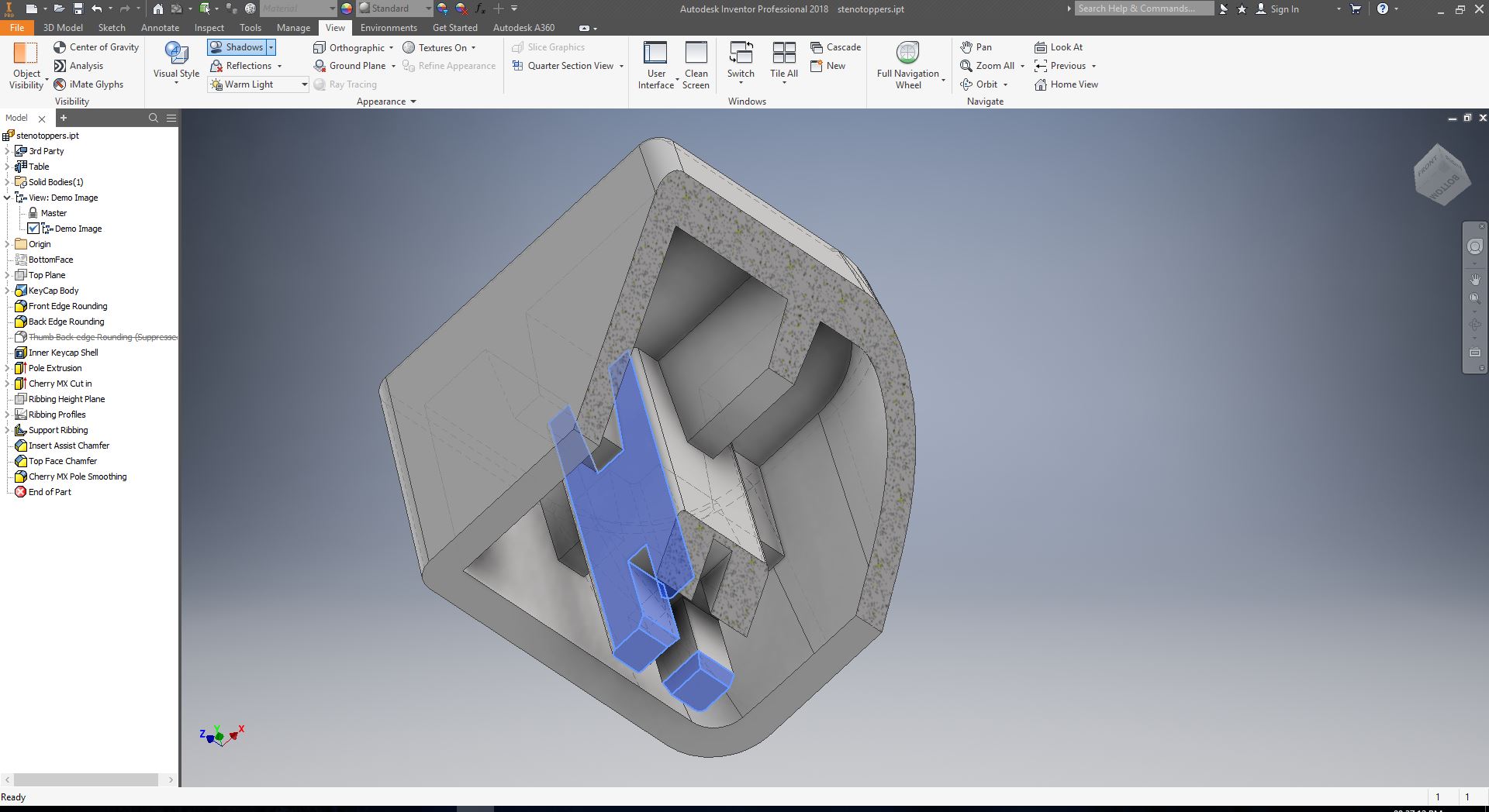 Demonstration image of Editing the 3D model with AutoDesk Inventor