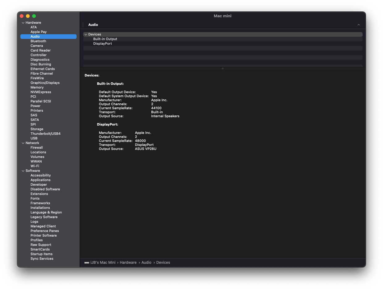 System Information - Audio