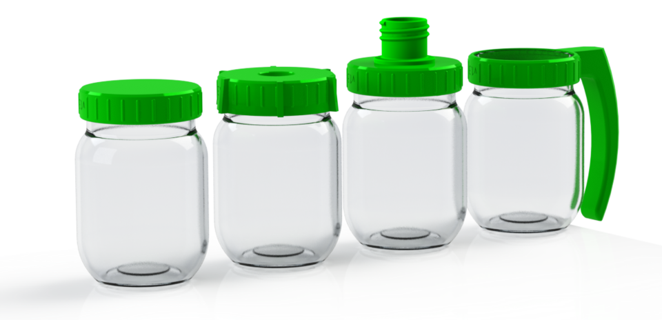 render of jars with lids