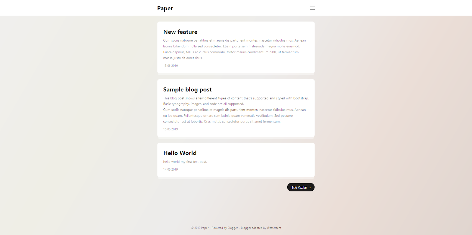 Paper Blogger/Blogspot Template