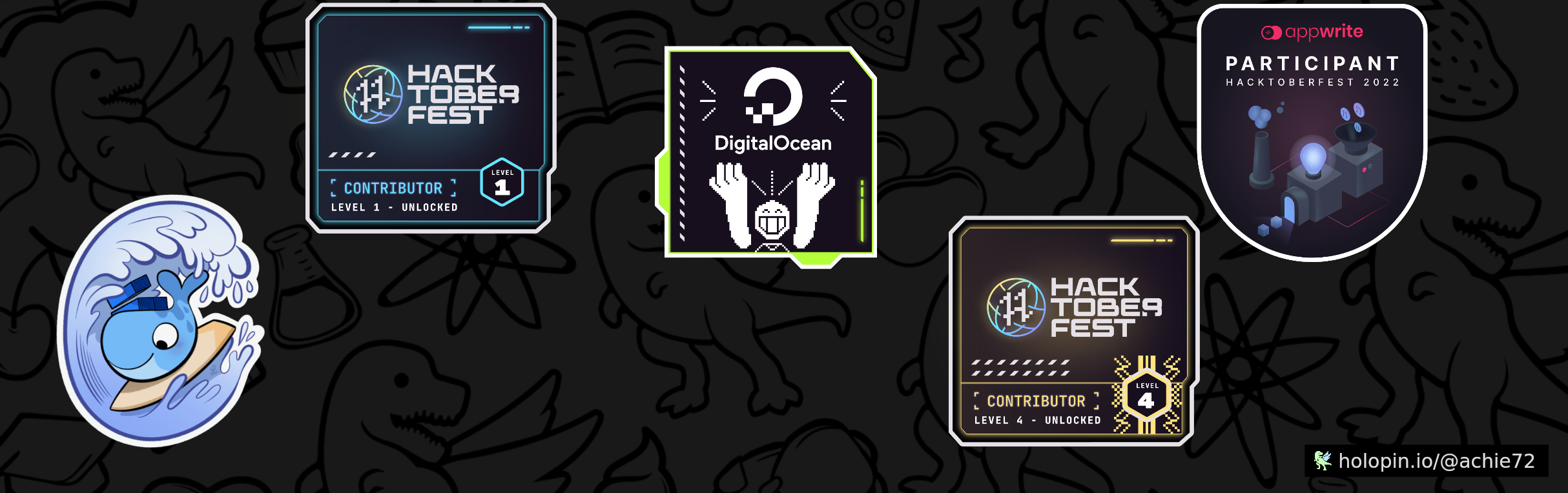 An image of @achie72's Holopin badges, which is a link to view their full Holopin profile