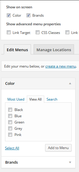 WordPress Admin Menu Page