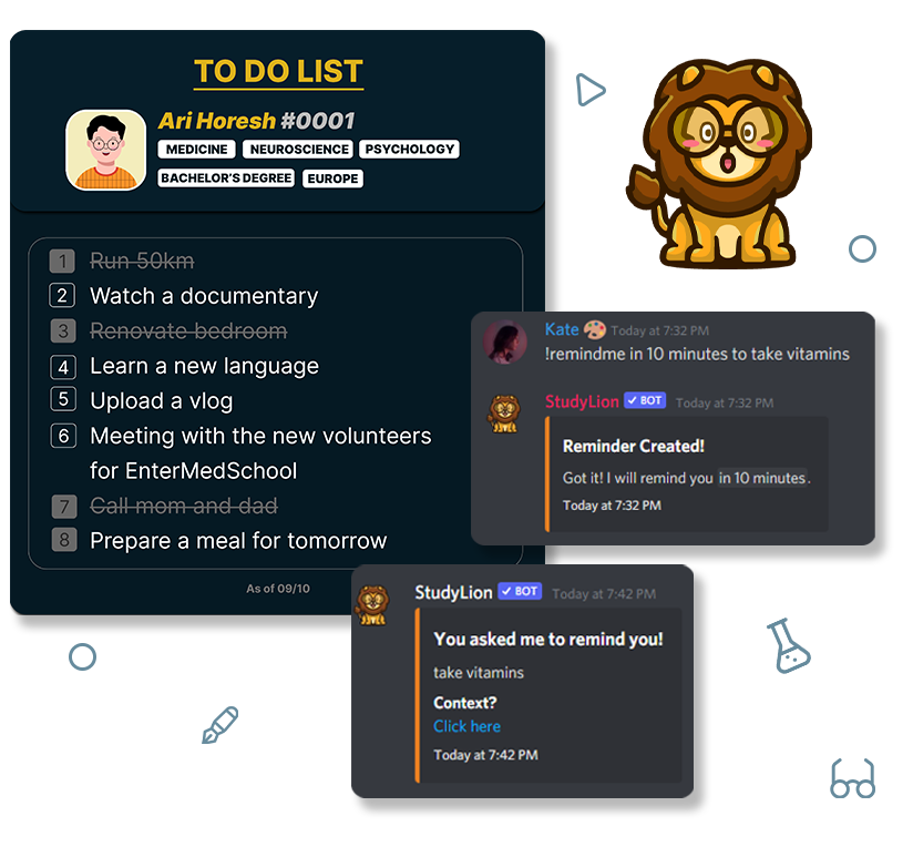 discord bot to do lists and reminders