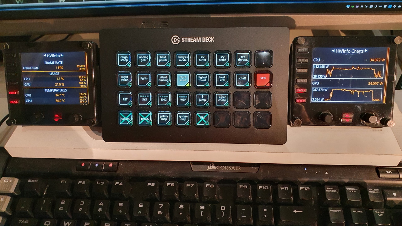 Logitech Flight Instrument Panel with Elgato Stream Deck