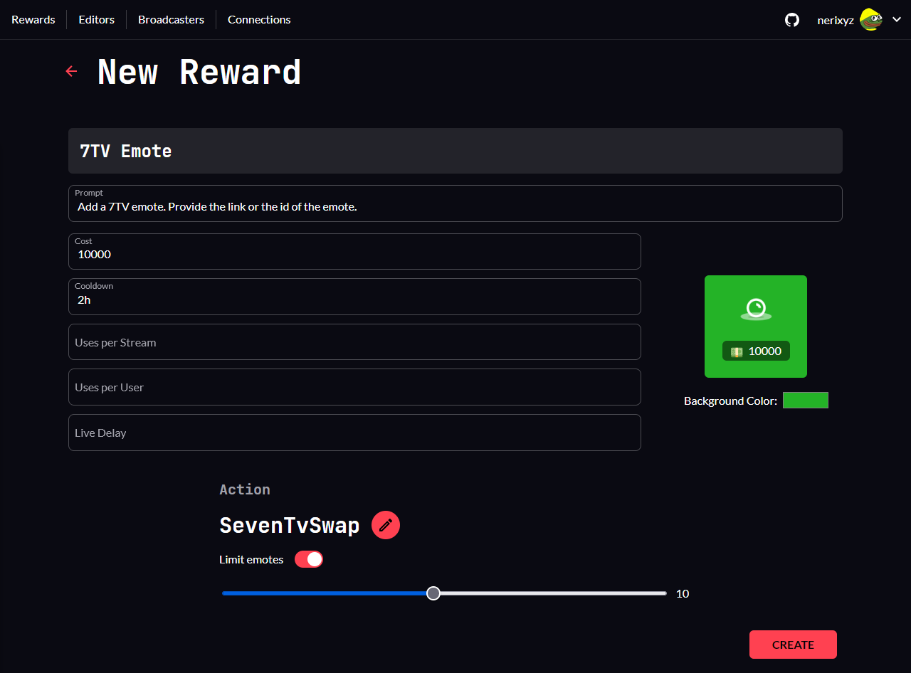 New Reward Interface