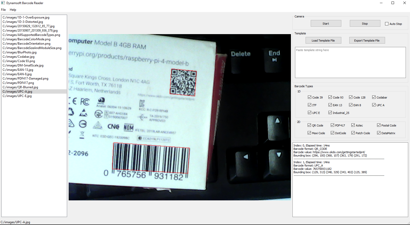 Qt GUI barcode reader