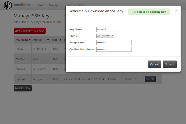 Define SSH Keys