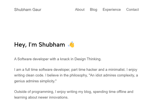 Shubham Gaur Minimalist Engineer