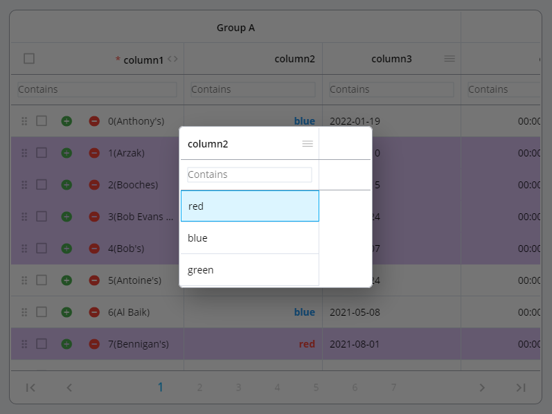 PlutoGrid Select Date