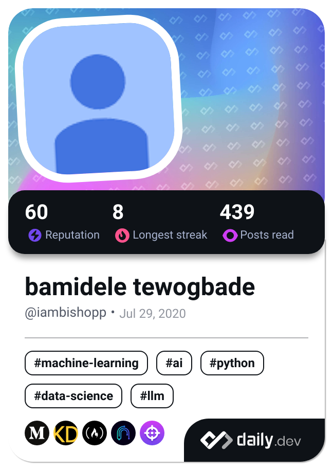 bamidele tewogbade's Dev Card