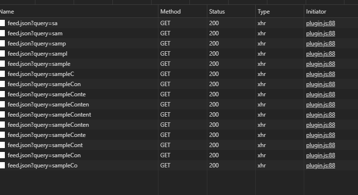 Network inspector showing multiple stray requests