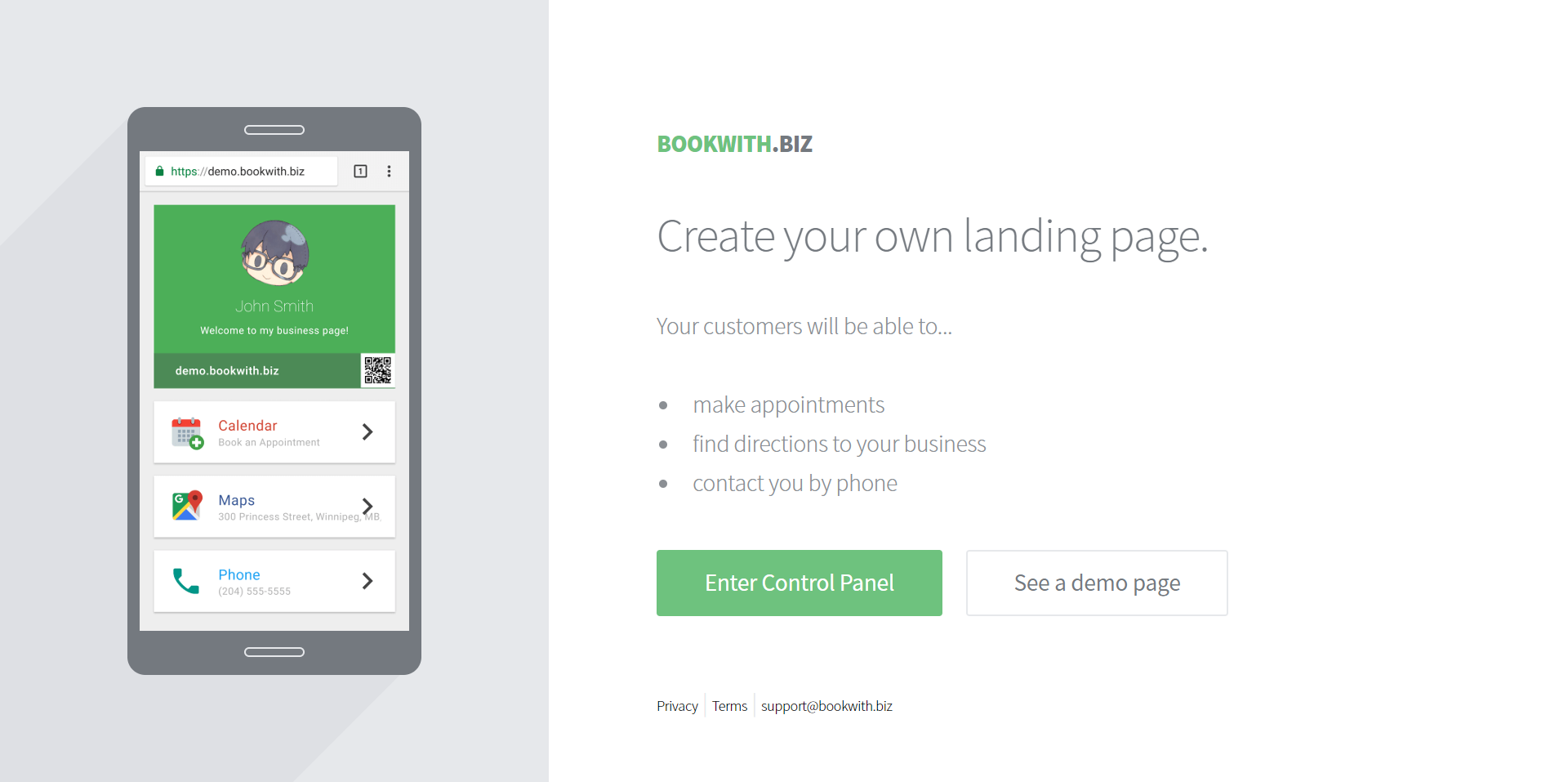 bookwith.biz Landing page