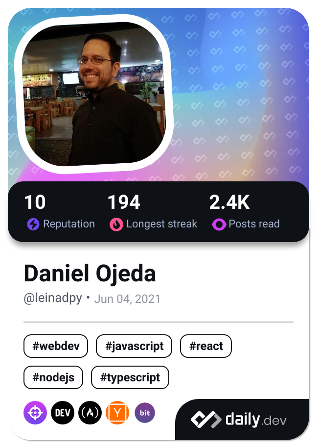 Daniel Ojeda's Dev Card