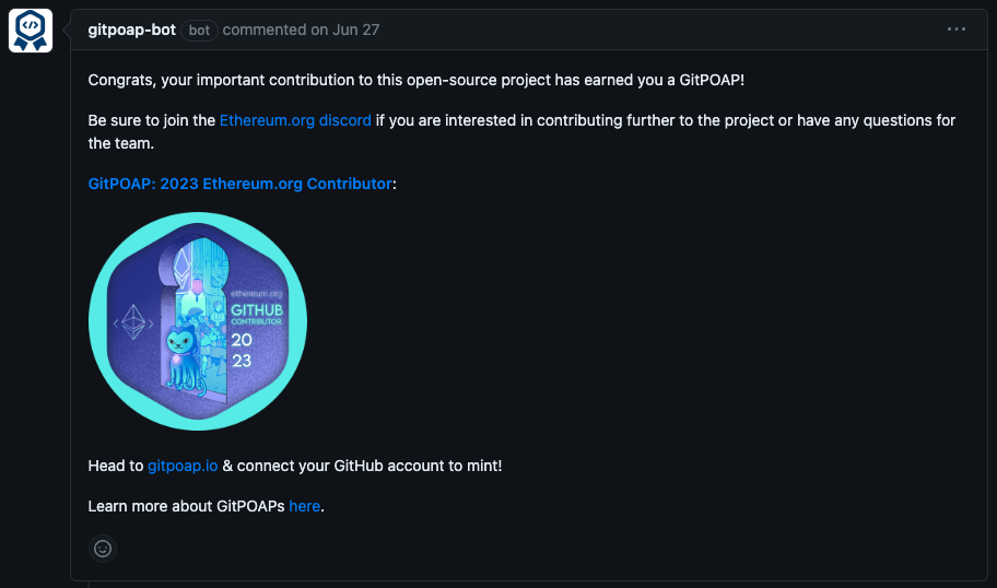 Ethereum.org GitPOAP
