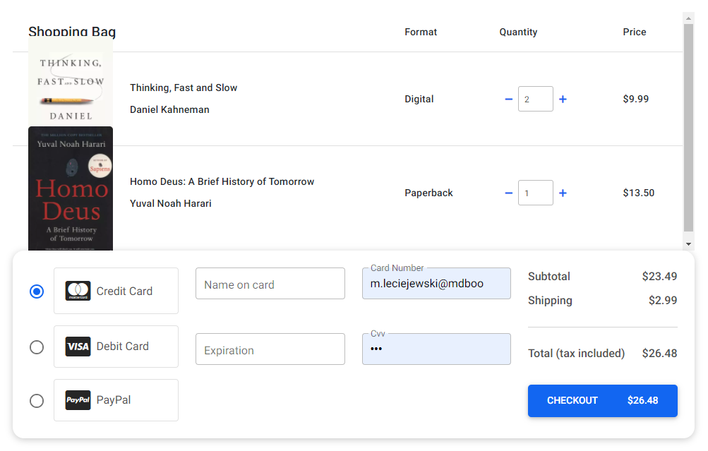 Bootstrap 5 Shopping Carts