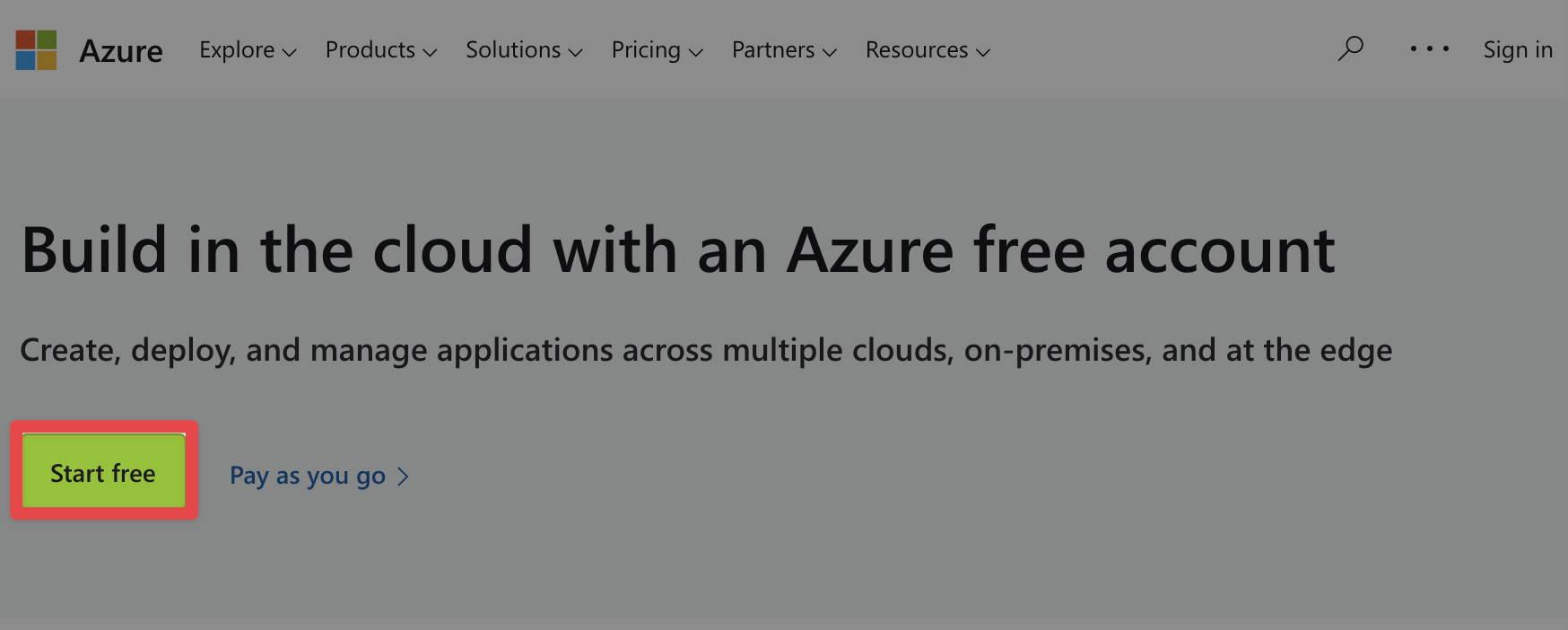 Azure Free Account