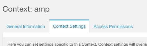 Context Settings tab