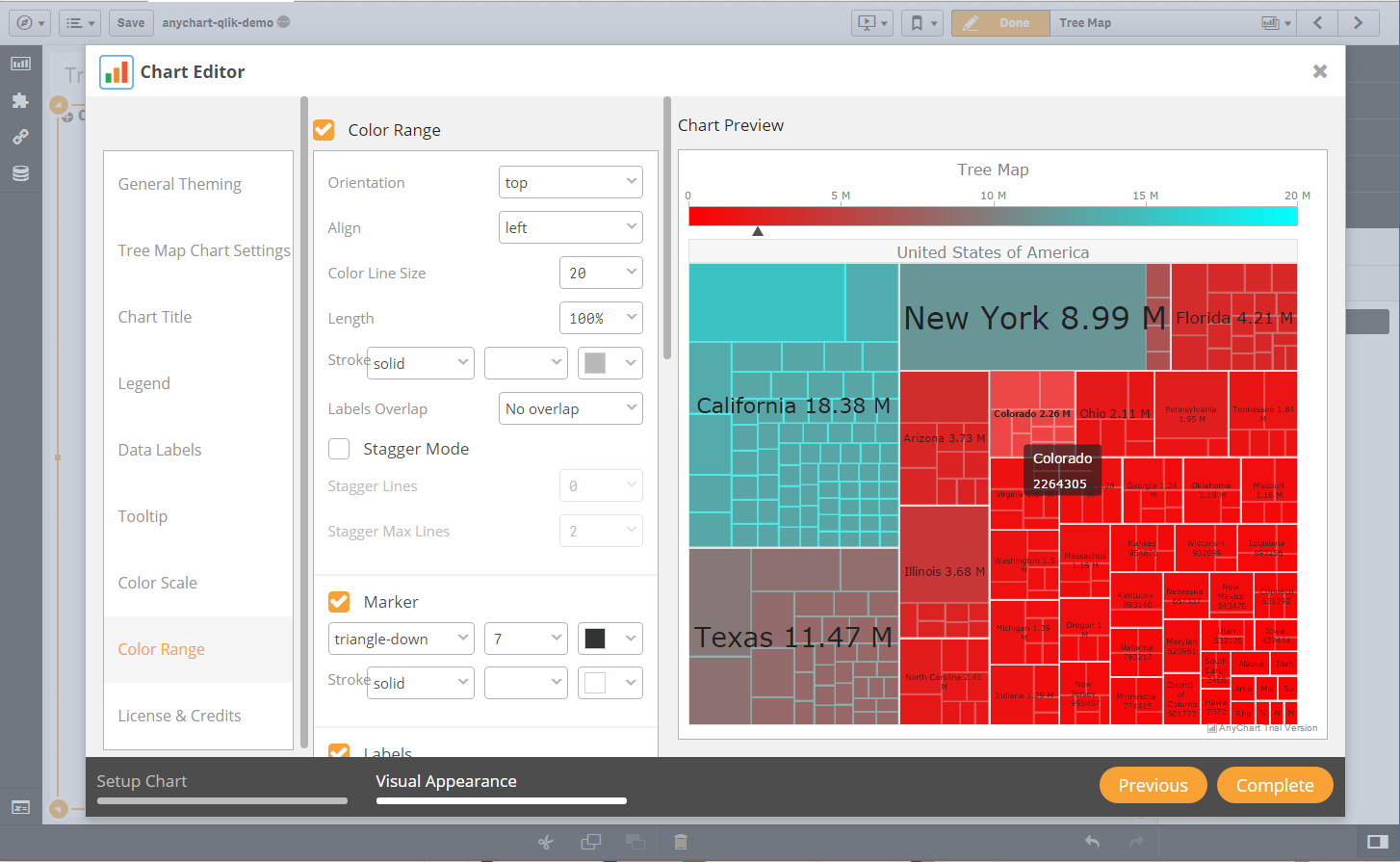 Treemap Chart, 2 - AnyChart Extension for Qlik Sense