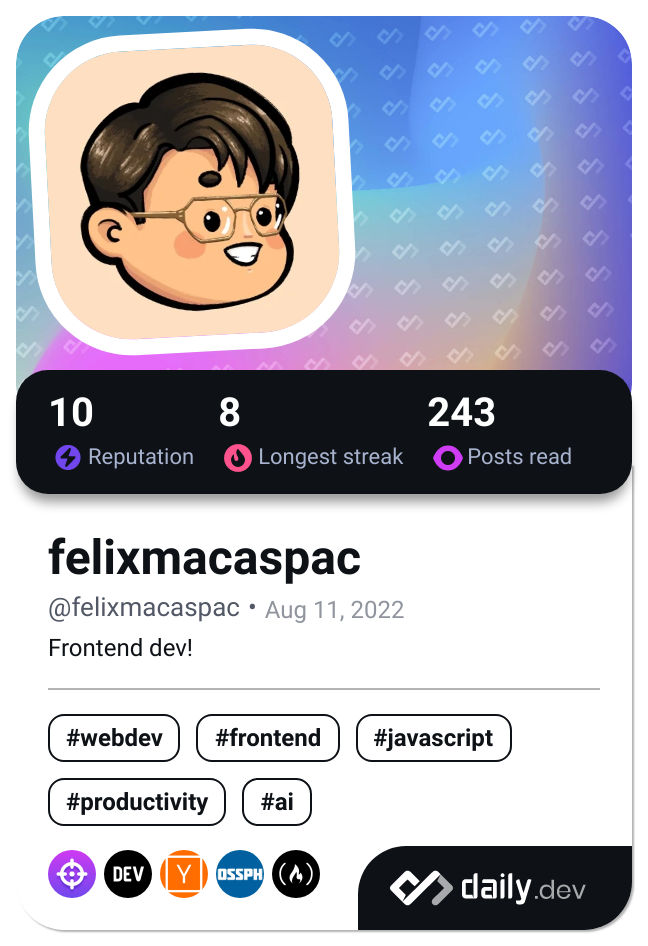 felixmacaspac's Dev Card