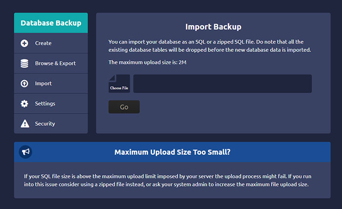 import database